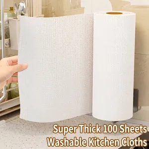 Disposable Kitchen Lazy Rag Thickened Absorbent Non-Stick Oil Non-Woven Fabric Cleaning Cloth Dry Wet Use Printed Dishcloth For Home