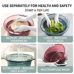 Bassine polyvalente en plastique translucide pour la lessive, le visage et les légumes