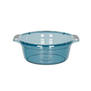Petit bassin en plastique bleu transparent durable pour l'hygiène et la lessive délicate