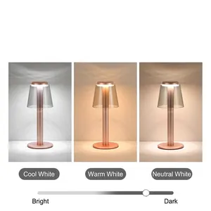 Modern cordless touch rechargeable desk lamp with 3 light modes and dimming control