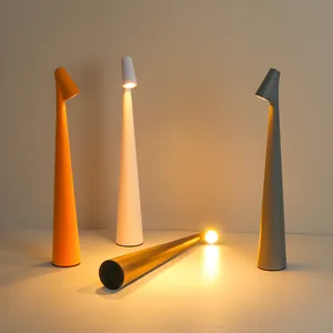 Modern minimalist LED rechargeable table lamps in multiple colors for bedroom decor