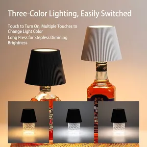 Modern rechargeable LED wine bottle lamp with touch dimming for home and bar decor