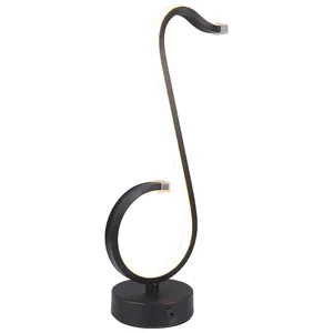 Lampe de table LED rechargeable créative en forme de note de musique pour décoration