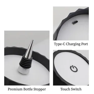 Wiederaufladbarer LED-Flaschenlampenkopf mit Type-C-Port und Touch-Steuerungsschalter