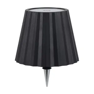 Tragbare schwarze plissierte LED-Weinflaschenlampe mit Touch-Dimmung für Tische