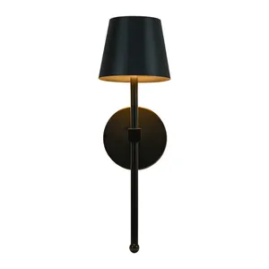 Moderne minimalistische matzwarte oplaadbare LED wandlamp voor slaapkamer en woonkamer