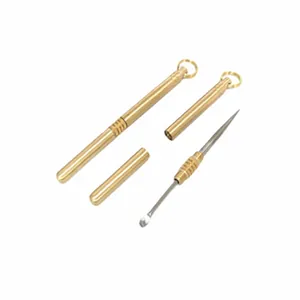 Portable Brass Titanium Alloy Multi-Function Toothpick Ear Pick Tool Outdoor Camping EDC Waterproof Sealing Key Ring Set