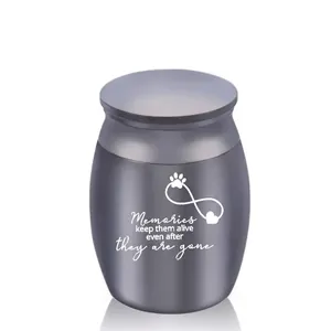 Stainless Steel Mini Keepsake Urn For Human Ashes Pet Memorial Jar Engraved Infinity Heart Paw Print Small Cremation Container