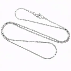 Silver stainless steel snake chain necklace with lobster clasp for memorial pendant