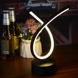 Modern Spiral LED Bar Table Lamp Rechargeable Metal Acrylic Night Light For Cafe Restaurant KTV Ambience Decor Lighting