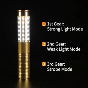 Gold LED champagne sparkler stick with 3 light modes for bar service