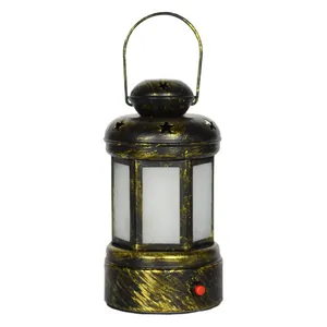 Vintage bronze LED rechargeable lantern lamp for bar and cafe table decoration