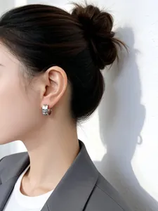 Orecchini a cerchio in argento S925 texture ghiaccio tritato per un look minimalista
