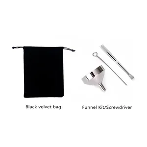 Professionelles Zubehör-Set für Urnenschmuck mit Samtbeutel und Trichter-Kit für Befüllung.