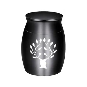 Stainless Steel Pet Cremation Urn For Ashes Tree Of Life Memorial Jar Opening Cylinder Jar For Dog Cat Hair Jewelry Gifts
