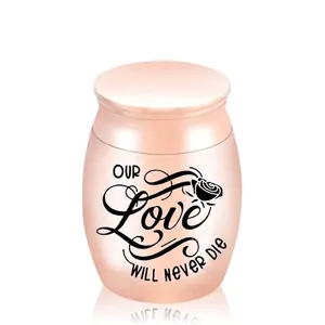 Kleine Edelstahl Gedenkurne Für Asche Von Menschen Oder Haustieren Rosenmuster Love Will Never Die Versiegelbare Mini Urne
