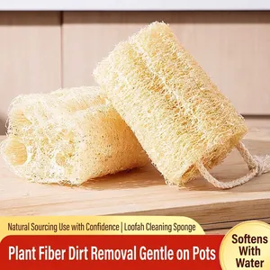 Natural Loofah Dishwashing Sponge Eco-Friendly Biodegradable Kitchen Cleaning Brush For Pots Pans Scrubber Dishcloth Tools