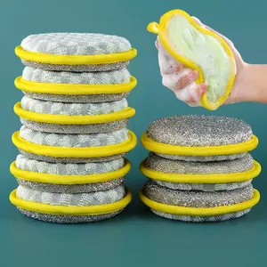 Dubbelzijdige Keukenreinigingsspons Schuurspons Nylonvezel Afwasborstel Oliebestendige Panreinigingsspons Voor Thuisgebruik