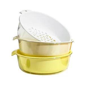 Professional double-layer kitchen colander bowl set for washing fruits and vegetables