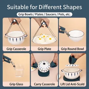 Multi-functional anti-scald kitchen gripper set for bowls, plates, and pots