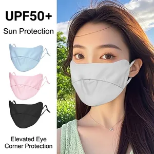 Maschera solare traspirante in seta di ghiaccio da donna con UPF50+ e protezione occhi