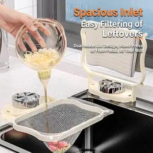 Disposable kitchen sink strainer rack with mesh bags for food leftovers and waste disposal