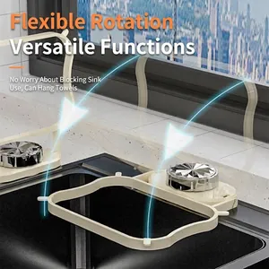 Rotatable suction cup kitchen sink filter rack with disposable mesh bag for food waste