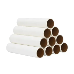 10-roll white sticky lint roller refills with durable cardboard cores for clothes