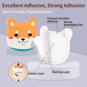 Self-adhesive Shiba Inu shaped heat patches for body warming, 10-piece pack
