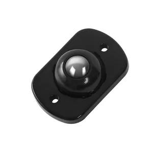 Roulette à bille adhésive noire pour la mobilité des meubles et poubelles.