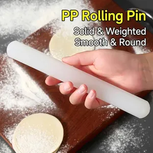 Rodillo de PP Sólido Antiadherente Blanco de Plástico de Grado Alimenticio Rodillo de Masa para Hornear Fondant Albóndigas Herramientas de Cocina