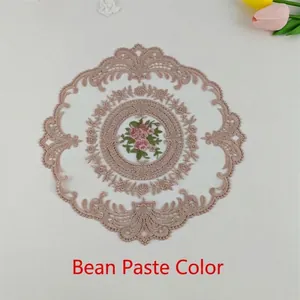 28 cm runder Tischläufer aus Spitze in Altrosa für französische Tischdeko