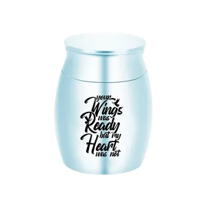 Mini Stainless Steel Cremation Urn for Human Pet Ashes Memorial Jar Bird Engraved Keepsake Memorial Container