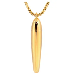Stainless Steel Cylindrical Capsule Pendant Necklace Cremation Jewelry For Ashes Memorial Urn For Human Pet Perfume Necklace