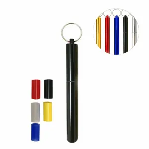 Portable telescopic 304 stainless steel straw set with aluminum alloy storage tube