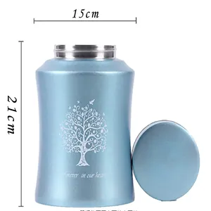 Memorial urn with Tree of Life engraving and dimensions of 21cm height and 15cm width