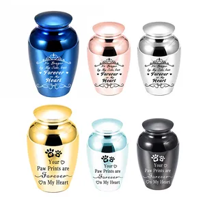 Stainless Steel Small Pet Cremation Urn For Ashes Memorial Keepsake Jar Moisture Proof Sealed Funeral Casket Urn For Pet Memorial