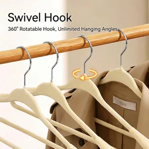 Rutschfester Samt-Kleiderbügel mit 360 Grad drehbarem Haken für Mäntel