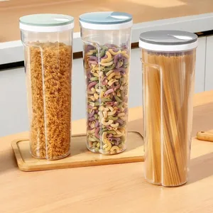 Food Grade PP Noodle Storage Box Transparent Sealed Pasta Container Spaghetti Holder Moisture Proof Jar Kitchen Organizer Jar
