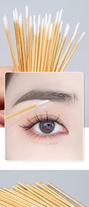 Micro-écouvillons jetables avec tiges en bambou pour retouches de maquillage précises