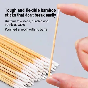 100 cotons-tiges jetables à pointe ultra-fine pour le maquillage et le nettoyage