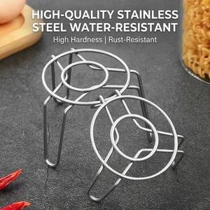 Miniature stainless steel steaming rack trivet for small cooking pots and health kettles