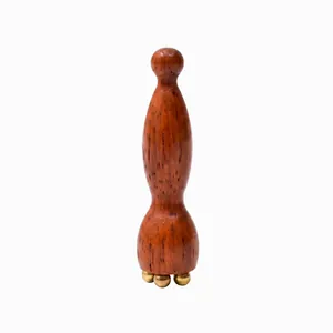 Luxe Rosewood gezichtsmassage tool met messing kralen voor acupunctuur therapie