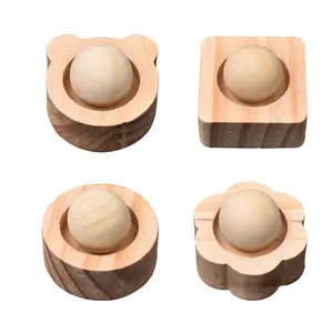 Set de difusor de aceites esenciales de madera de pino formas oso flor y cuadrado