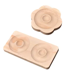 Minimalist natural wooden jewelry display tray set for bracelets and necklaces showcase
