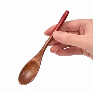 Small wooden spoon for coffee stirring and honey, ideal for kitchen seasoning and baby food.