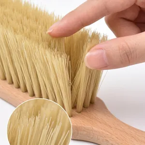 Beechwood cleaning brush with soft bristles for bed and sofa dusting, bristle detail view