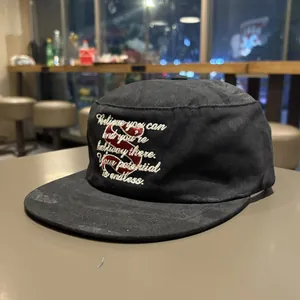 Black cadet cap with Believe you can motivational embroidery on front center