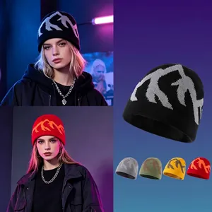 Women's Autumn Winter Knit Beanie Hat Mountain Jacquard Warm Street Style Acrylic Cold Hat For Daily Outdoor Use