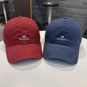 Berretto da Baseball Minimalista Ricamato Cifra Otto per Donna Uomo Misto Cotone Protezione Solare Tesa Larga Cappello Visiera